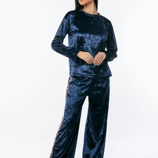 ΣΕΤ ΦΟΡΜΑ ΜΠΛΟΥΖΑ & ΠΑΝΤΕΛΟΝΑ ΒΕΛΟΥΤΕ ΜΕ ΛΕΟΠΑΡ ΦΑΣΑ ΣΤΟ ΠΛΑΙ Μπλε