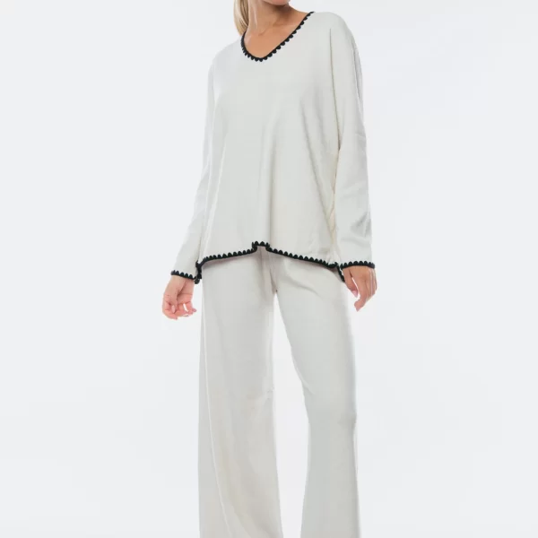 ΣΕΤ ΜΠΛΟΥΖΑ & ΠΑΝΤΕΛΟΝΑ ΠΛΕΚΤΗ Άσπρο