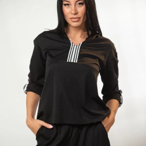 ΜΠΛΟΥΖΑ ΜΕ ΓΥΡΙΣΤΑ ΜΑΝΙΚΙΑ ΚΑΙ ΚΟΥΚΟΥΛΑ ΜΕ ΤΡΕΣΑ Μπεζ