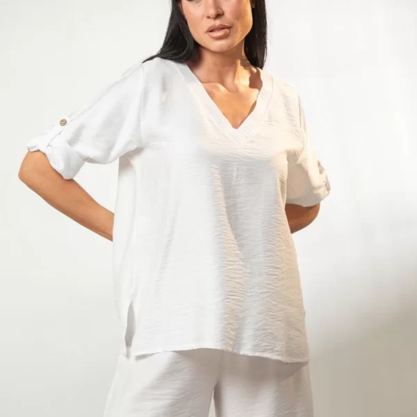 ΜΠΛΟΥΖΑ ΒΕ ΜΕ ΓΥΡΙΣΤΟ ΜΑΝΙΚΙ Χακί