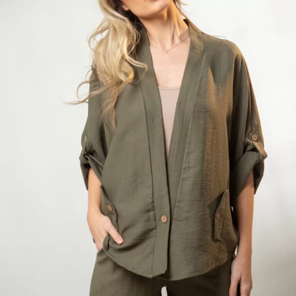 ΚΙΜΟΝΟ ΜΕ ΓΥΡΙΣΤΑ ΜΑΝΙΚΙΑ Χακί