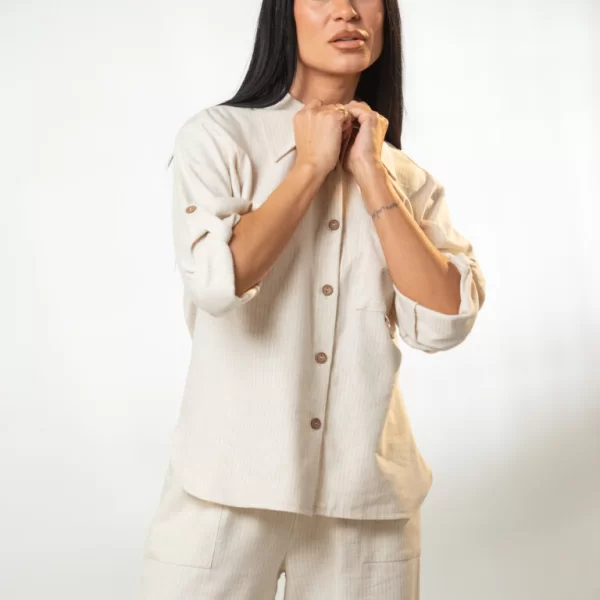 ΠΟΥΚΑΜΙΣΟ ΡΙΓΕ ΜΕ ΤΣΕΠΗ Μπεζ