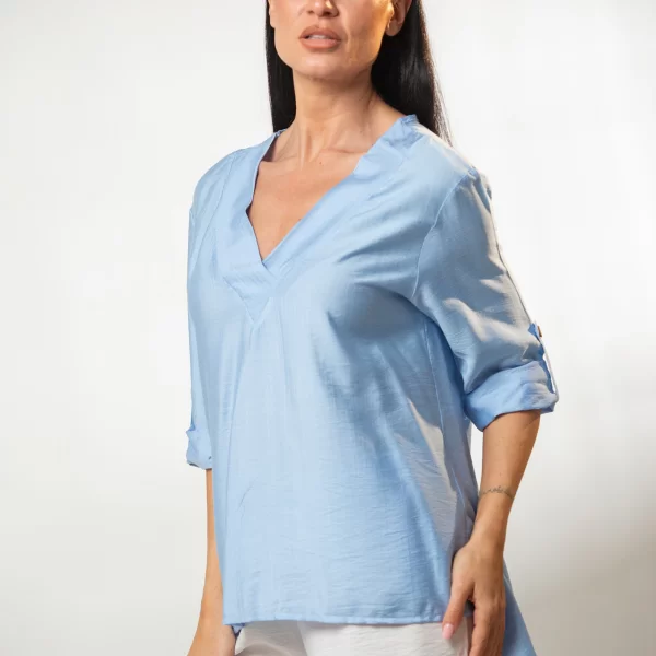 ΜΠΛΟΥΖΑ VE ΜΕ ΓΥΡΙΣΤΟ ΜΑΝΙΚΙ ΚΑΙ ΔΙΑΚΟΣΜΗΤΙΚΑ ΚΟΥΜΠΙΑ ΣΤΗΝ ΠΛΑΤΗ Χακί