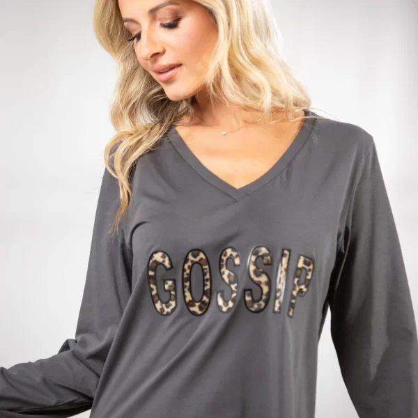 ΜΠΛΟΥΖΑ ΒΕ ΜΕ ΤΥΠΩΜΑ Γκρι