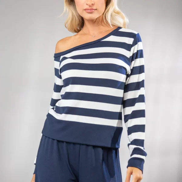 ΜΠΛΟΥΖΑ ΔΙΧΡΩΜΗ ΜΕ ΕΝΑΝ ΩΜΟ Μπλε