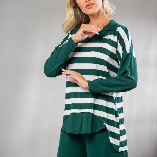 ΜΠΛΟΥΖΑ ΔΙΧΡΩΜΗ ΜΕ ΓΙΑΚΑ ΠΛΕΚΤΗ Πράσινο