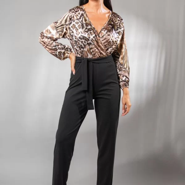 ΦΟΡΜΑ ΟΛΟΣΩΜΗ ΜΕ ΖΩΝΗ ΣΑΤΕΝ ΜΕ ΚΡΕΠ Μαύρο