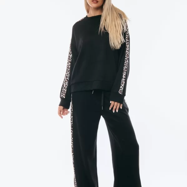 ΣΕΤ ΤΟΠ ΜΕ ΠΑΝΤΕΛΟΝΑ ΛΕΟΠΑΡ ΜΑΥΡΟ Μαύρο