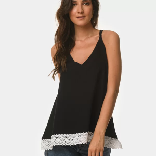 Black laced top Μαύρο