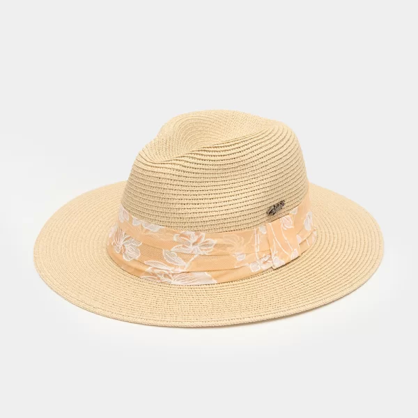 Beige Panama w/ orange bandanna Μπεζ