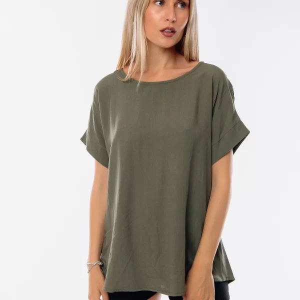 ΜΠΛΟΥΖΑ ΚΟΝΤΟΜΑΝΙΚΗ ΜΕ ΚΟΥΜΠΙΑ ΠΙΣΩ Πράσινο