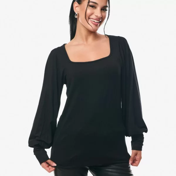 ΜΠΛΟΥΖΑ ΜΕ ΤΕΤΡΑΓΩΝΟ ΚΟΨΙΜΟ Μαύρο