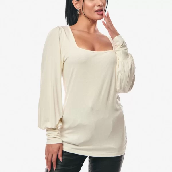 ΜΠΛΟΥΖΑ ΜΕ ΤΕΤΡΑΓΩΝΟ ΚΟΨΙΜΟ Εκρού