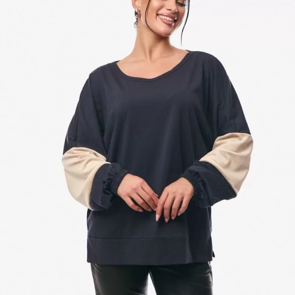 ΜΠΛΟΥΖΑ ΜΕ ΛΑΣΤΙΧΟ ΣΤΟ ΜΑΝΙΚΙ ΜΠΛΕ Μπλε