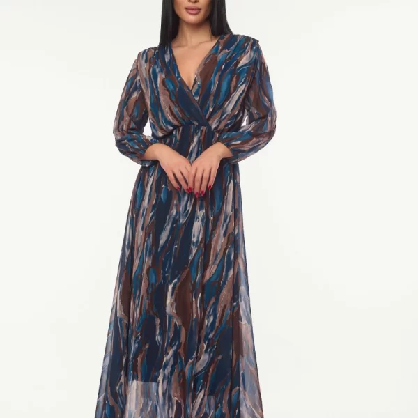 ΦΟΡΕΜΑ FLORAL MAXI ΜΠΛΕ Μπλε