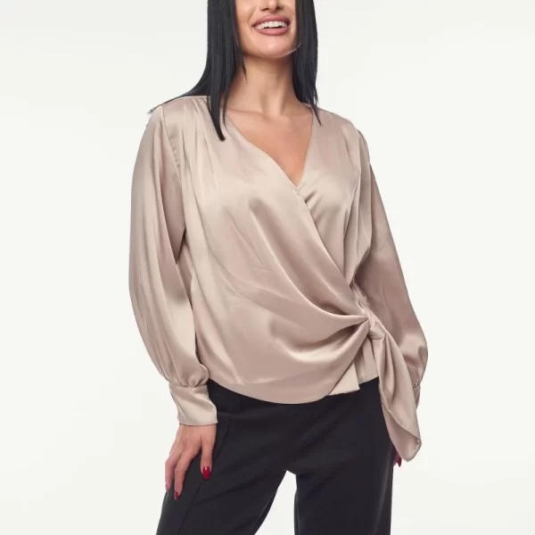 ΜΠΛΟΥΖΑ ΣΑΤΕΝ ΜΕ ΔΕΣΙΜΟ ΜΠΕΖ Μπεζ