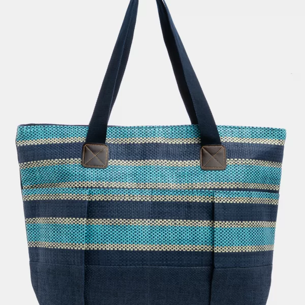 Striped Beach Bag Μπλέ
