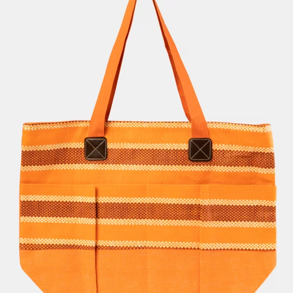 Striped Beach Bag Πορτοκαλί