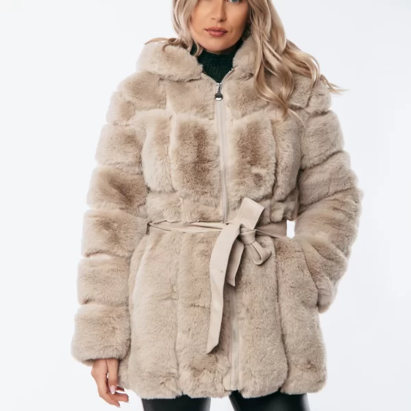 ΜΠΟΥΦΑΝ ΓΟΥΝΙΝΟ ΜΕ ΚΟΥΚΟΥΛΑ ΚΑΙ ΖΩΝΗ Μπεζ