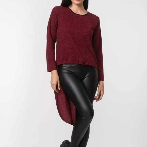 DRESS UP ΜΠΛΟΥΖΑ ΜΕ ΜΑΚΡΙΑ ΠΛΑΤΗ ΜΠΟΡΝΤΟ Μπορντό