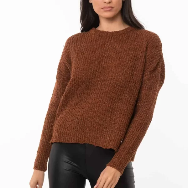 ΜΠΛΟΥΖΑ ΠΛΕΚΤΗ ΜΕ ΛΑΙΜΟΚΟΨΗ Κανελί