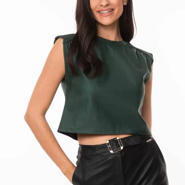 ΤΟΠ ΜΠΛΟΥΖΑ ΔΕΡΜΑΤΙΝΗ Πράσινο