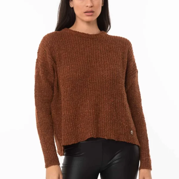 ΜΠΛΟΥΖΑ ΛΑΙΜΟΚΟΨΗ ΠΛΕΚΤΗ Καφέ