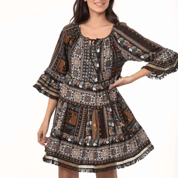 ΦΟΡΕΜΑ ΜΑΟ ΑΝΘΑΚΙ Εμπριμέ μαύρο