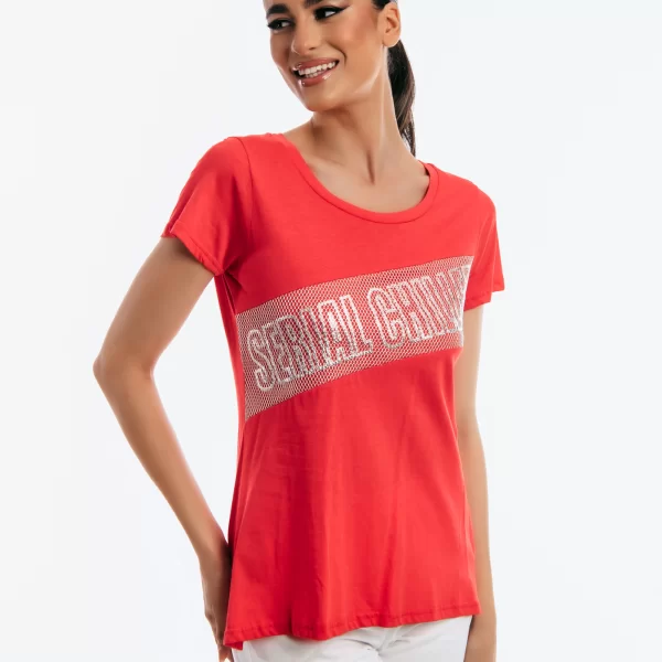 ΜΠΛΟΥΖΑ ΚΟΝΤΟΜΑΝΙΚΗ ΜΕ ΔΙΧΤΥ ΜΠΡΟΣΤΑ Κοκκινο