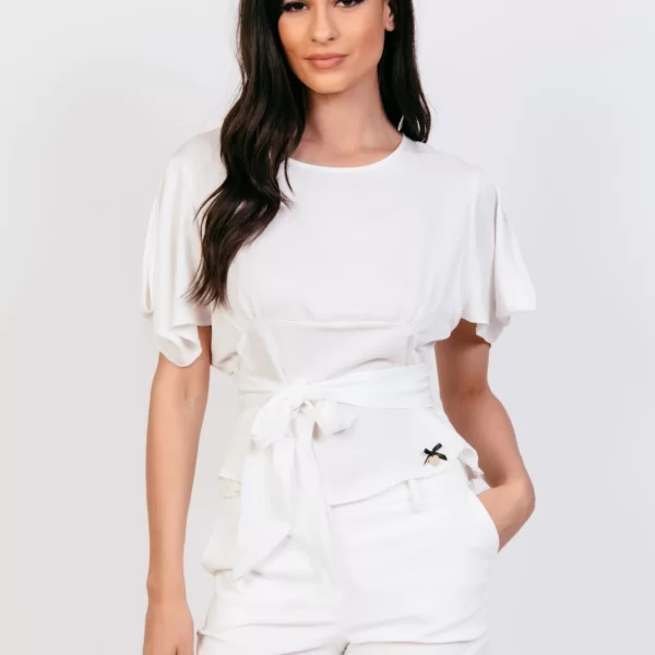 ΜΠΛΟΥΖΑ ΚΟΝΤΟ ΜΑΝΙΚΙ ΜΕ ΔΕΣΙΜΟ Ασπρο