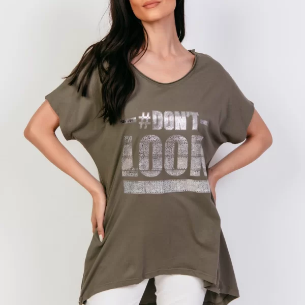 ΜΠΛΟΥΖΑ ΑΣΣΥΜΕΤΡΗ ΜΕ ΦΕΡΜΟΥΑΡ ΣΤΟ ΠΛΑΙ DON'T LOOK Ασπρο