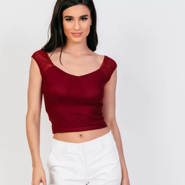 ΜΠΛΟΥΖΑ ΤΟΠ ΜΕ ΤΟΥΛΙ Μπορντό