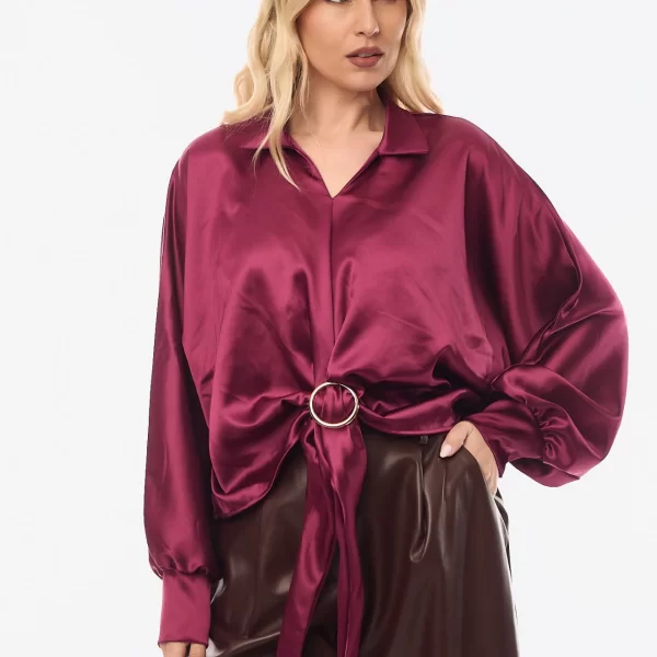 ΜΠΛΟΥΖΟΠΟΥΚΑΜΙΣΟ ΜΕ ΧΡΥΣΟ ΚΡΙΚΟ Μπορντό