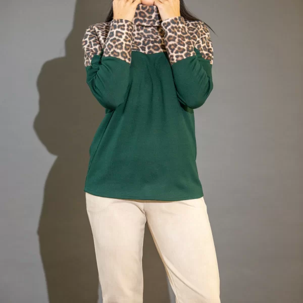 ΜΠΛΟΥΖΑ ΔΙΧΡΩΜΗ ΛΕΟΠΑΡ Πράσινο