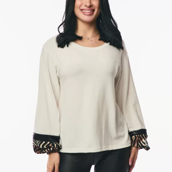 ΜΠΛΟΥΖΑ ΛΕΟΠΑΡ ΛΕΠΤΟΜΕΡΕΙΑ ΣΤΟ ΜΑΝΙΚΙ Εκρού