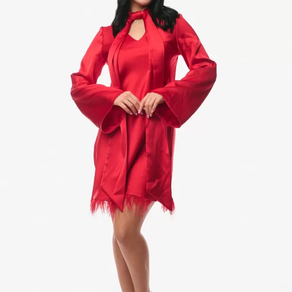 ΦΟΡΕΜΑ ΣΑΤΕΝ ΜΕ ΠΟΥΠΟΥΛΑ ΣΤΟ ΜΑΝΙΚΙ Κόκκινο