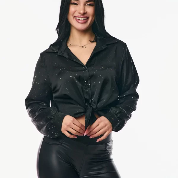 ΠΟΥΚΑΜΙΣΟ ΜΕ ΣΤΡΑΣ Μαύρο