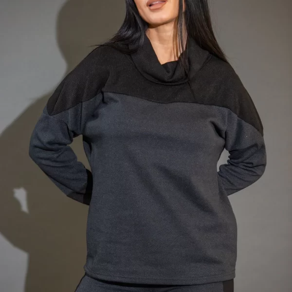 ΜΠΛΟΥΖΑ ΔΙΧΡΩΜΗ ΜΕ ΓΥΡΙΣΤΟ ΓΙΑΚΑ Γκρι