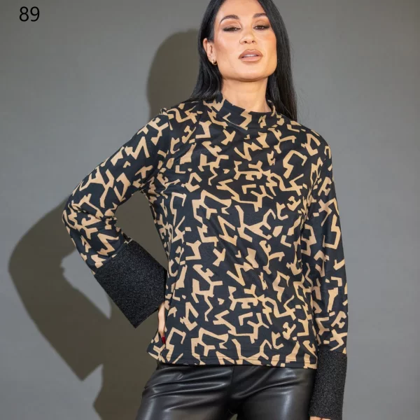 ΜΠΛΟΥΖΑ ΕΜΠΡΙΜΕ ΜΕ ΜΠΟΥΚΛΕ ΜΑΝΙΚΙ Μαύρο