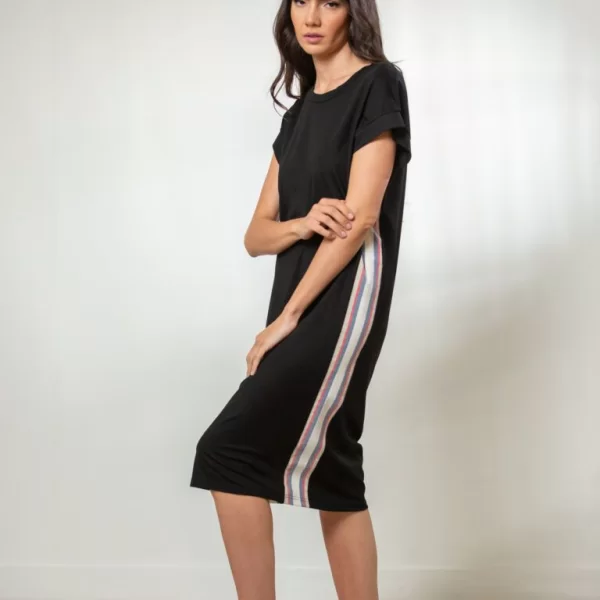 ΦΟΡΕΜΑ MIDI ΜΕ ΡΙΓΑ ΣΤΟ ΠΛΑΙ Μαύρο