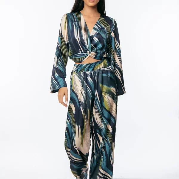 ΜΠΛΟΥΖΑ ΚΡΟΠ ΣΑΤΕΝ ΜΕ ΚΟΜΠΟ Πράσινο