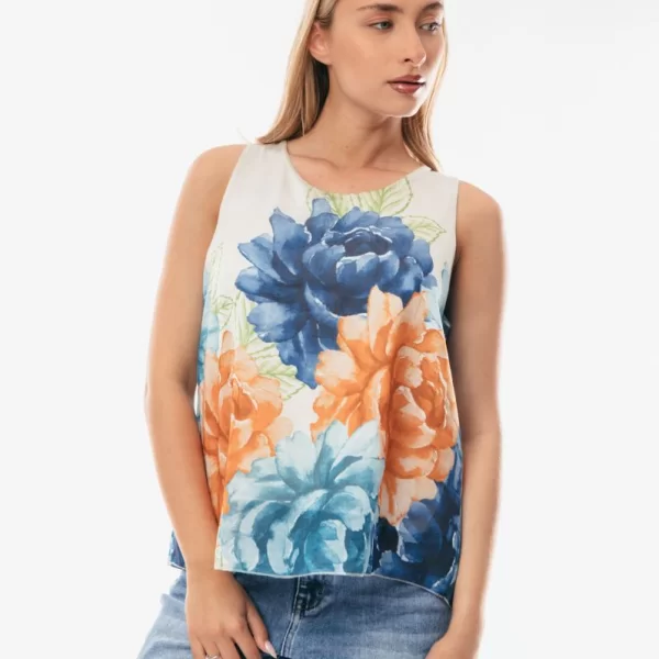 Boutique ΜΠΛΟΥΖΑ AMANIKH FLORAL Άσπρο