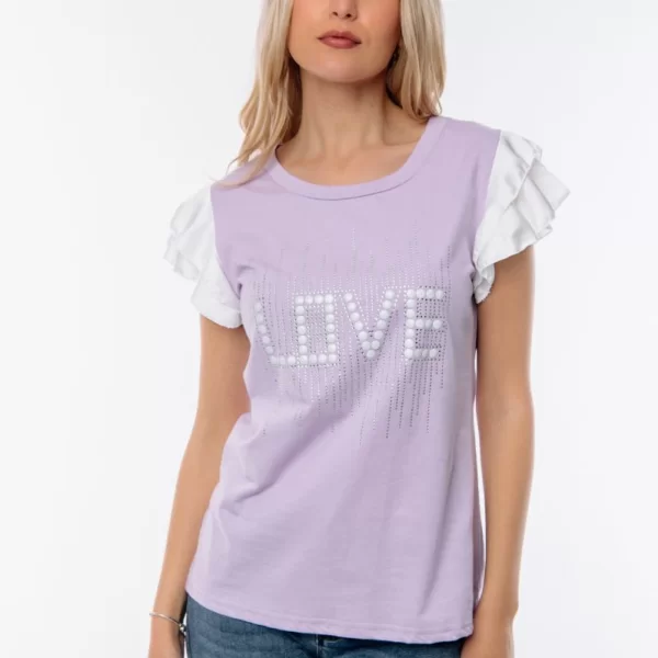 ΜΠΛΟΥΖΑ ΜΕ ΒΟΛΑΝ ΜΕ ΜΑΝΙΚΙ Λιλά