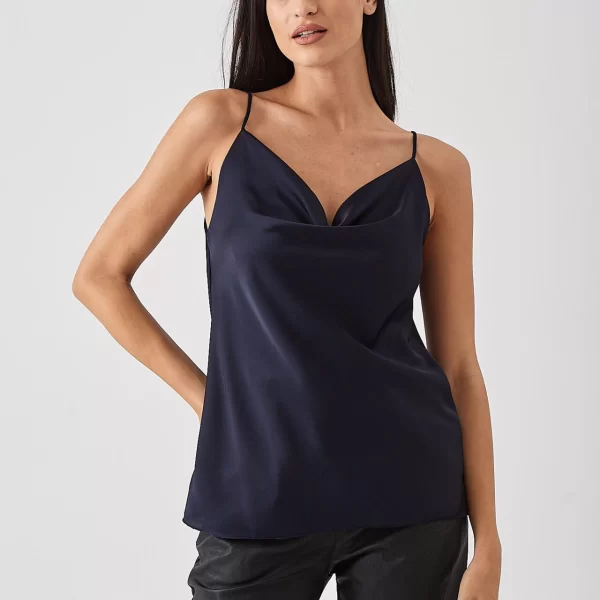 ΜΠΛΟΥΖΑ ΣΑΤΕΝ ΜΕ ΡΑΝΤΑ Μπλε