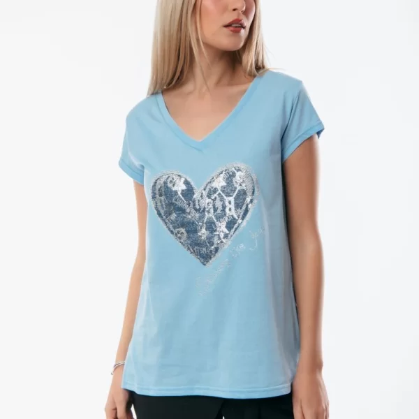 ΜΠΛΟΥΖΑ ΜΕ ΚΑΡΔΙΑ Σιέλ