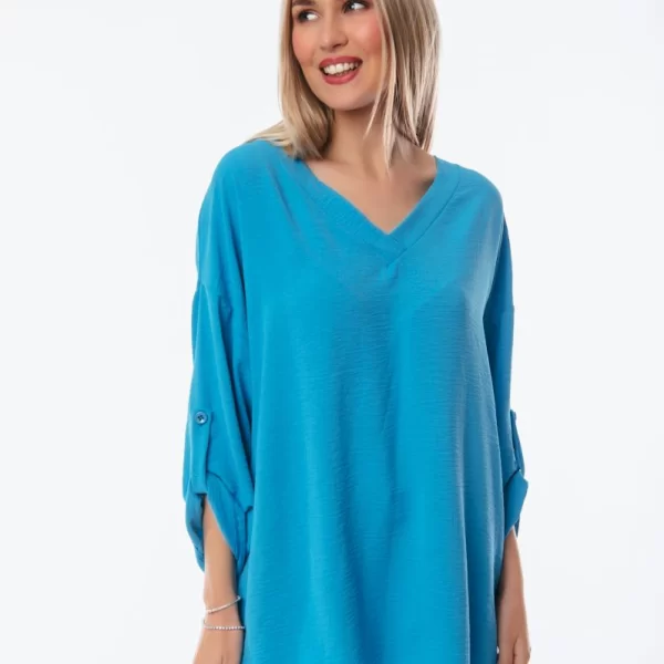 ΜΠΛΟΥΖΑ ΜΕ ΒΕ ΚΑΙ ΓΥΡΙΣΤΟ ΜΑΝΙΚΙ Σιέλ