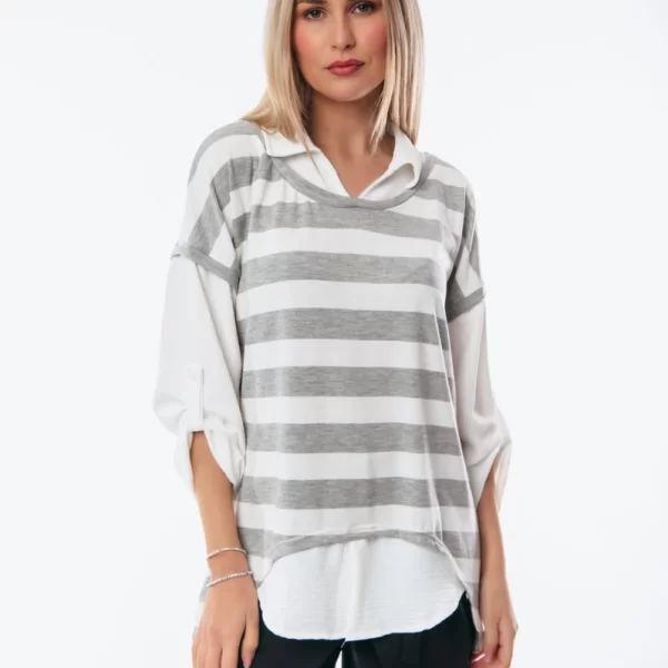 ΜΠΛΟΥΖΟΠΟΥΚΑΜΙΣΟ ΡΙΓΕ Γκρι