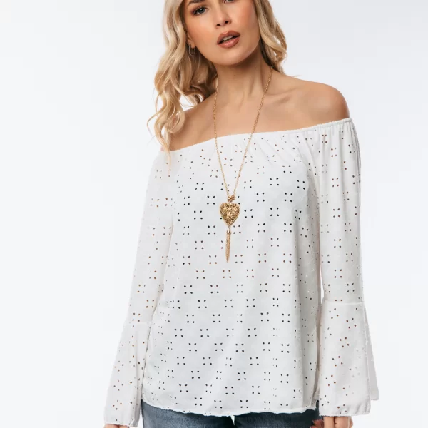 ΜΠΛΟΥΖΑ ΕΞΩ ΩΜΟΙ ΚΑΙ ΚΡΕΜΑΣΤΟ Ασπρο