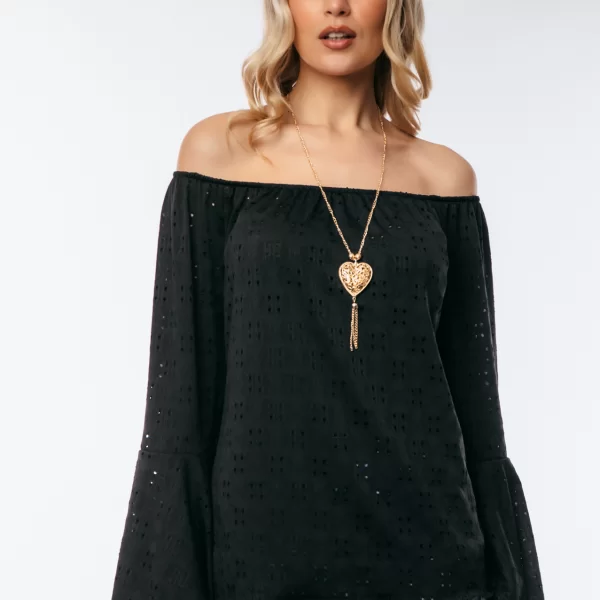 ΜΠΛΟΥΖΑ ΕΞΩ ΩΜΟΙ ΚΑΙ ΚΡΕΜΑΣΤΟ Μαύρο