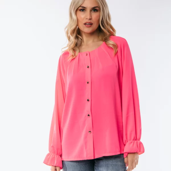 ΠΟΥΚΑΜΙΣΟ ΜΕ ΧΡΥΣΑ ΚΟΥΜΠΙΑ Ροζ